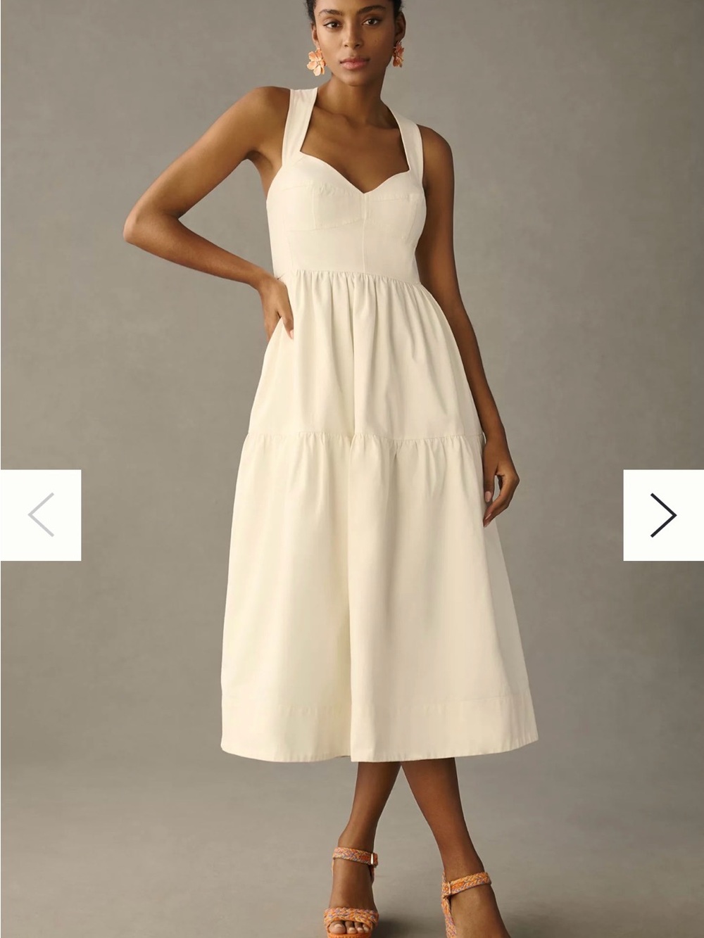 Forever that Girl Cream Midi Dress with Sweetheart Neckline